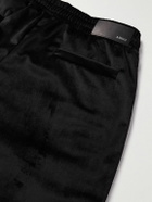 AMIRI - Slim-Fit Logo-Appliquéd Velvet Drawstring Track Pants - Black