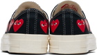 COMME des GARÇONS PLAY Black Converse Edition Chuck 70 Multi Heart Sneakers