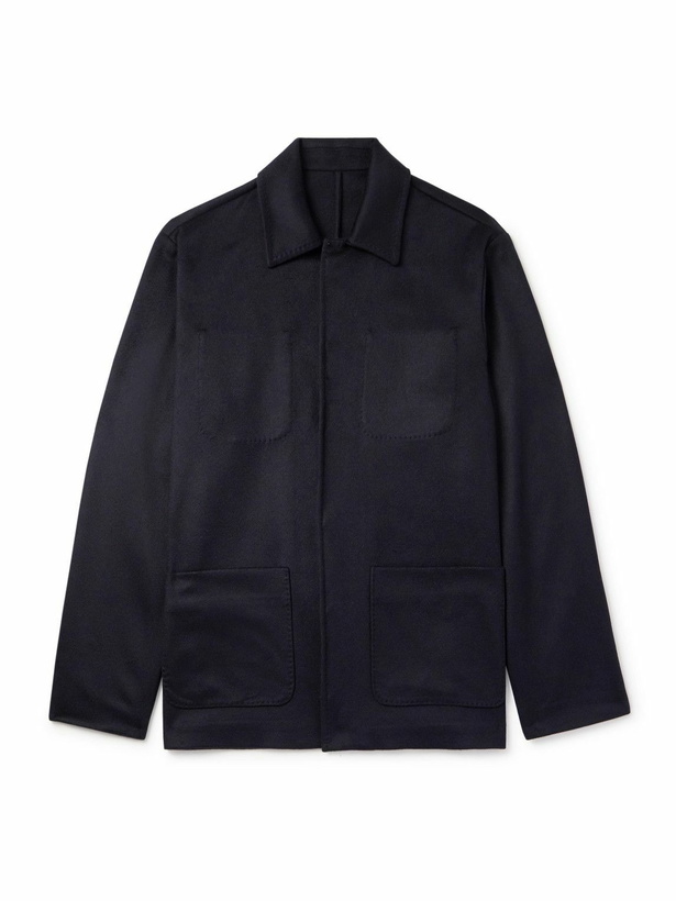 Photo: Altea - Seth Cashmere-Felt Overshirt - Black