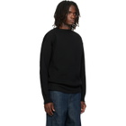 LEMAIRE Black Boat-Neck Double-Face Virgin Wool Sweater