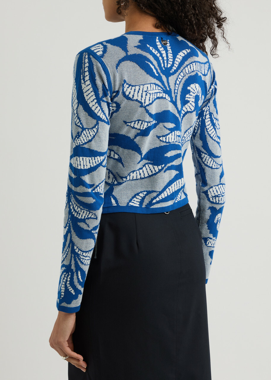 High Interesting Cotton-blend Cardigan Blue
