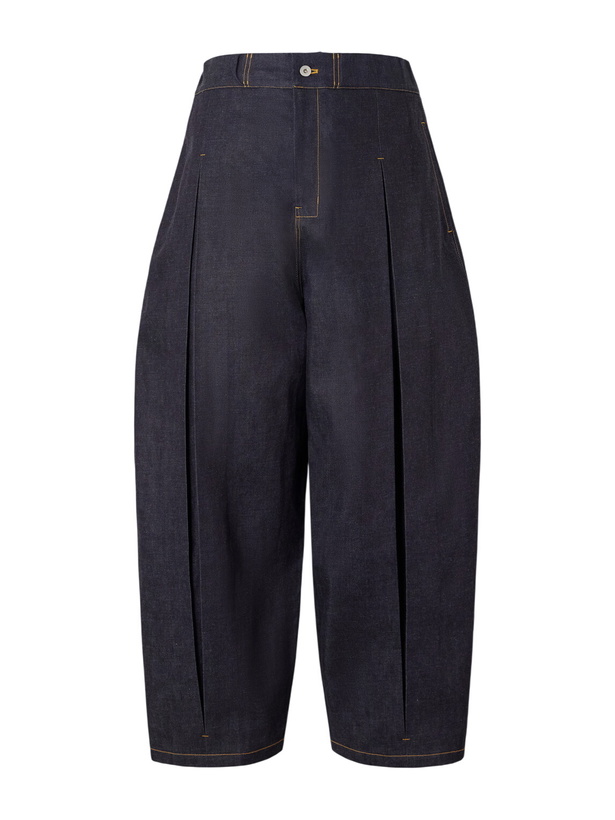 Photo: SAGE NATION - Barrel-Leg Pleated Jeans - Blue