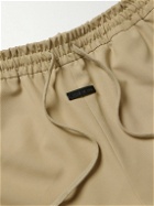 Fear of God - Wide-Leg Logo-Appliquéd Virgin Wool-Crepe Drawstring Shorts - Neutrals