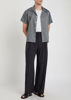 Lemaire Wide-leg Pleated Cotton Trousers Black