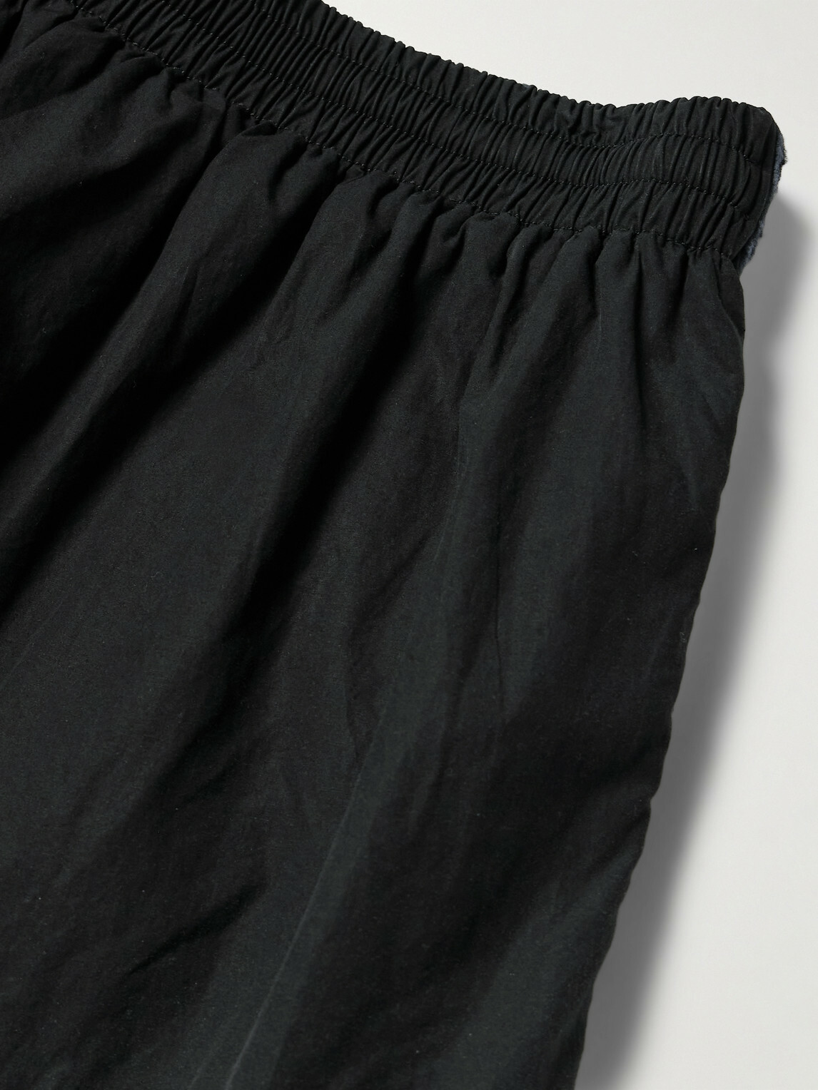 Balenciaga - Wide-Leg Panelled Cotton-Poplin and Camouflage-Print Ripstop Cargo Track Pants - Black