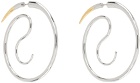 Panconesi Silver & Gold Spina Upside Down Hoop Earrings