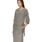 Sara Lanzi Black and White Check Balloon Sleeve Dress