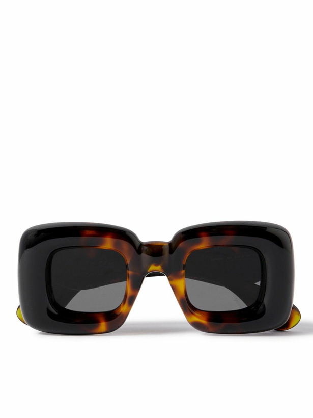 Photo: LOEWE - Inflated Square-Frame Tortoiseshell Acetate Sunglasses
