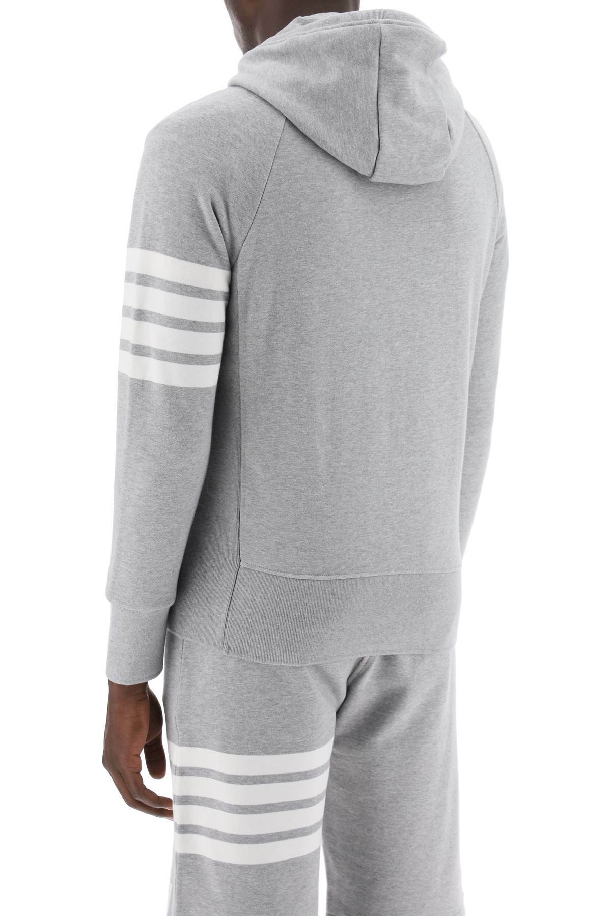 THOM BROWNE STAND COLLAR ZIP-UP JACKET IN GREY