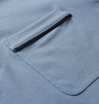 Berluti - Leather-Trimmed Cotton-Piqué Polo Shirt - Men - Blue