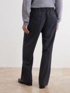 NN07 - Kay 10037 Straight-Leg Pleated Pinstriped Woven Trousers - Gray