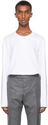 Thom Browne White Gusset RWB Tipping Stripe Long Sleeve T-Shirt