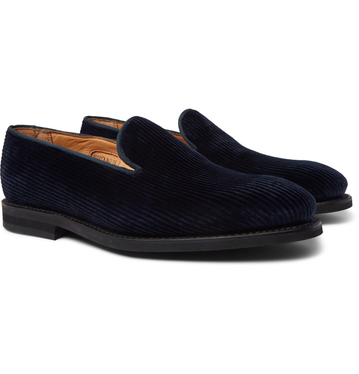 Photo: George Cleverley - Positano Cotton-Corduroy Loafers - Blue