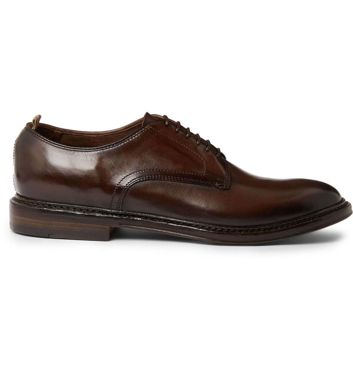 Officine Creative - Emory Burnished-Leather Oxford Shoes - Brown ...