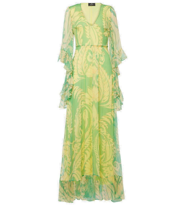 Photo: Etro Printed ruffled silk maxi dress