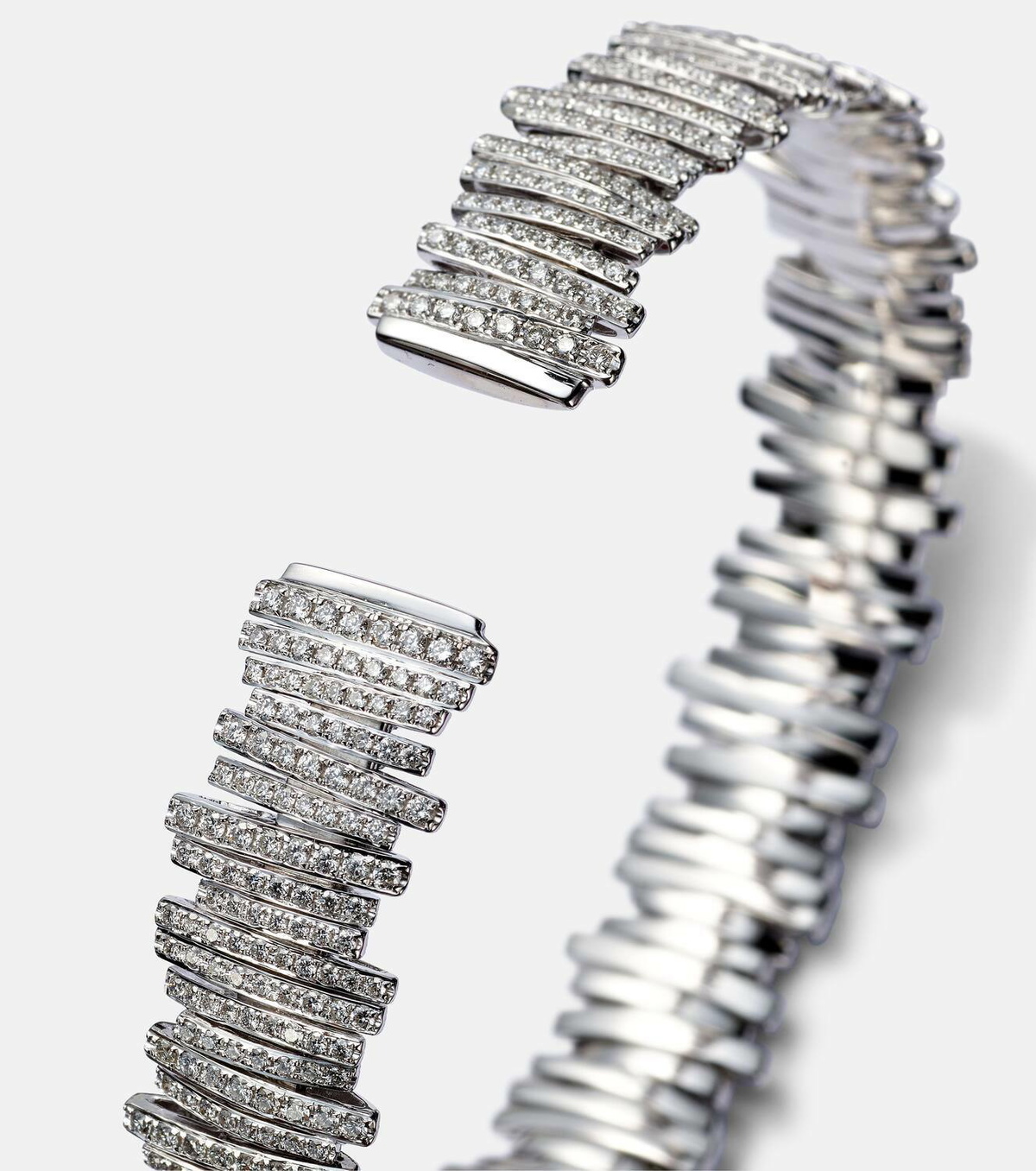 Suzanne Kalan Classic Medium 18kt white gold bracelet with diamonds