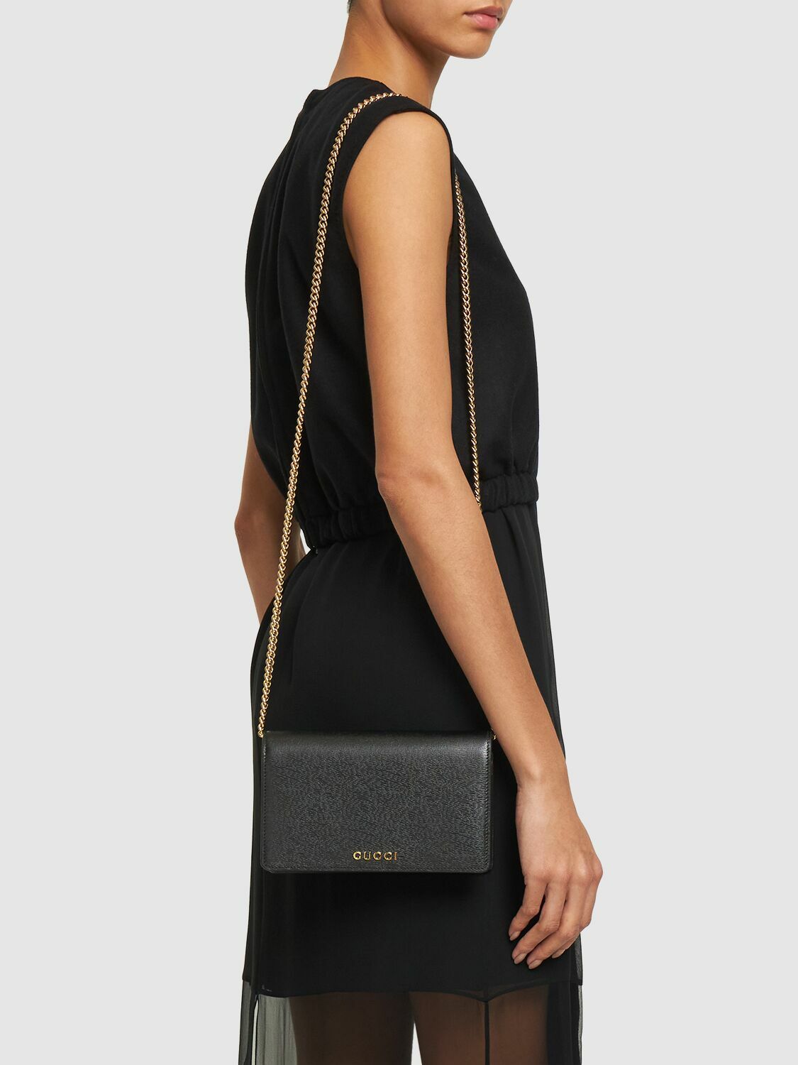 GUCCI - Gucci Script Leather Chain Wallet Gucci