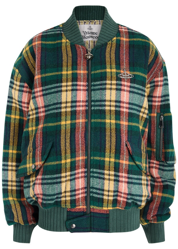 Photo: Vivienne Westwood Bernardo Tartan Wool-blend Bomber Jacket Multicoloured