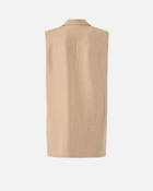 Pinko Blazer Vest With Rhinestones Warm Taupe Beige