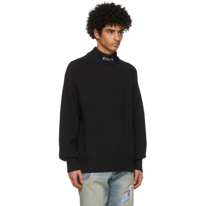 Heron Preston Black Knit Style Sweater Heron Preston