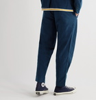 Folk - Assembly Cropped Crinkled-Cotton Trousers - Blue