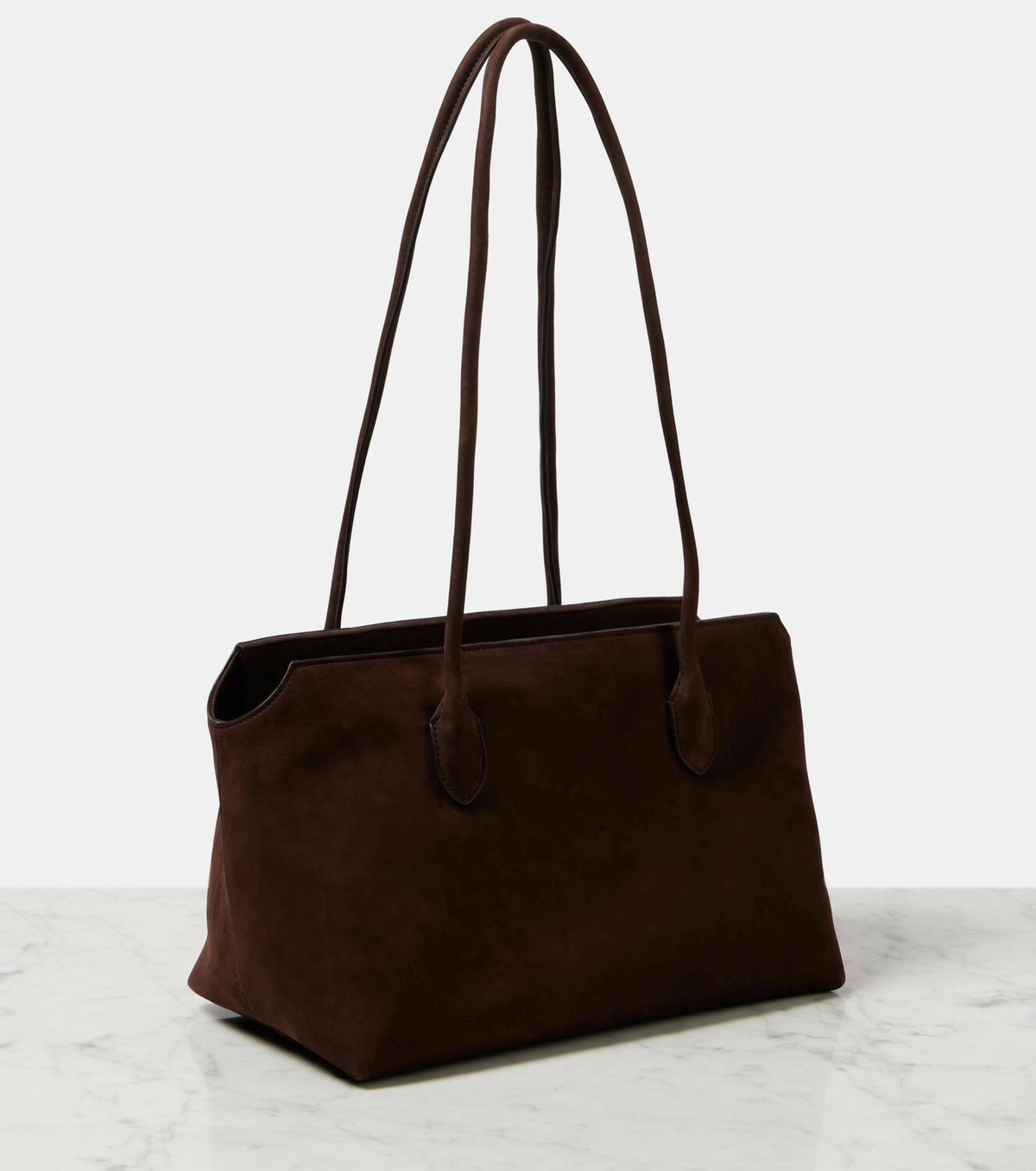 The Row Terrasse Medium suede shoulder bag