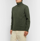 Universal Works - Mélange Wool-Blend Rollneck Sweater - Green