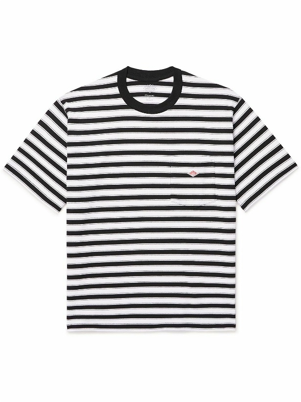 Photo: Danton - Logo-Appliquéd Striped Cotton-Blend Jersey T-Shirt - Black