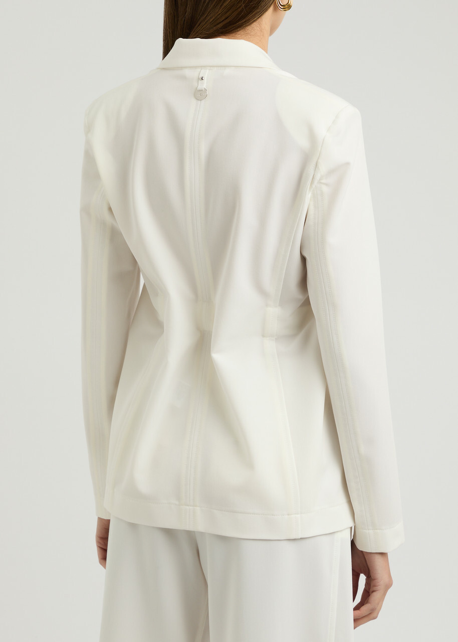High Obedient Belted Jersey Blazer Cream