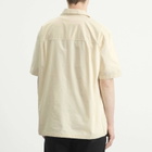 Calvin Klein Men's Heritage Crest Cotton Poplin Short Sleeve Shirt in Slim Stripe Chalk