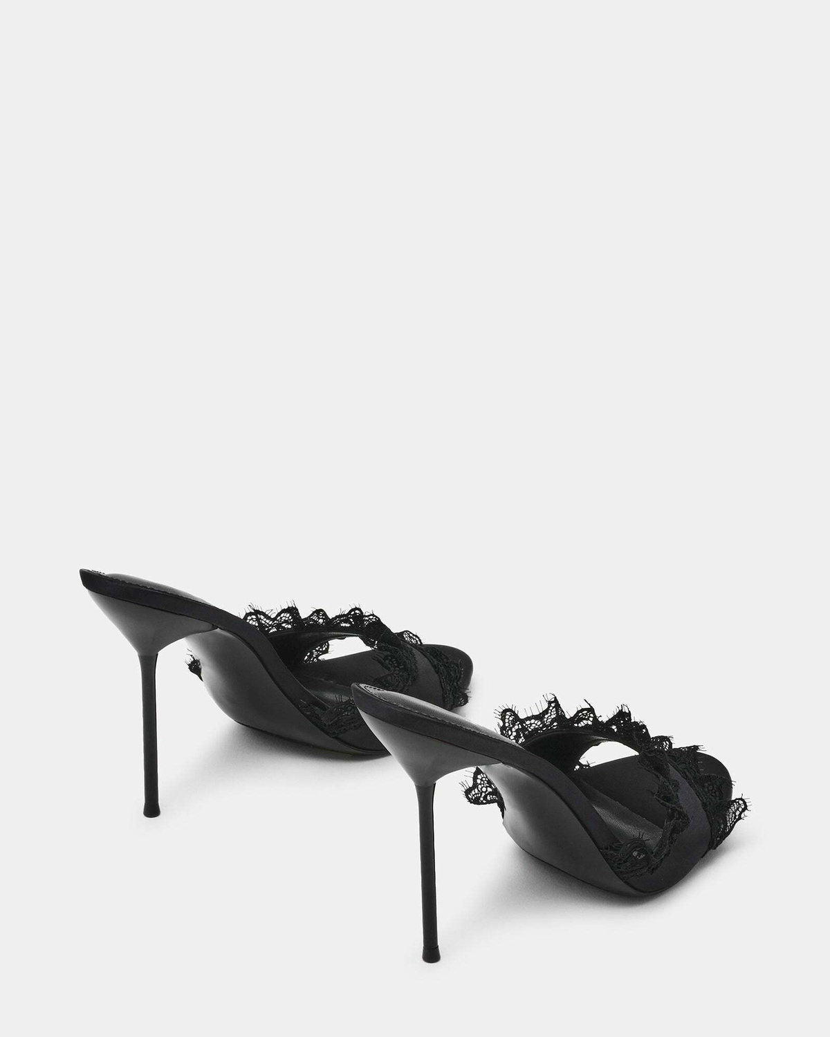 Steve Madden Davina-L Heels in Black Satin