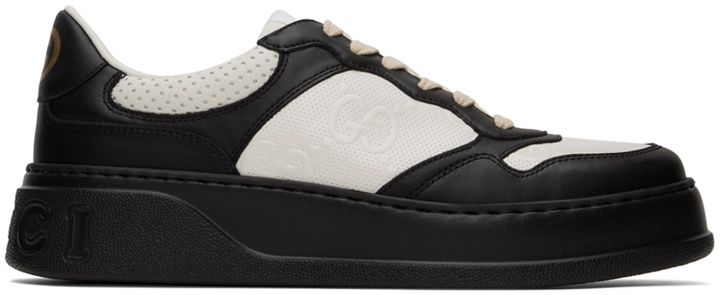 Photo: Gucci Black & White Embossed Sneakers