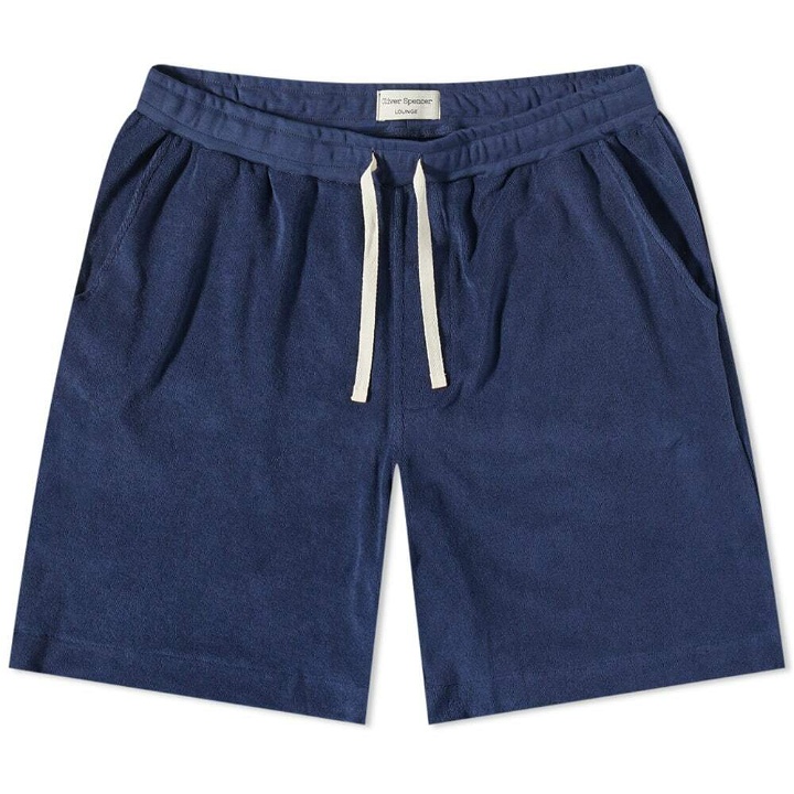 Photo: Oliver Spencer Men's Towelling House Jersey Short in Navy