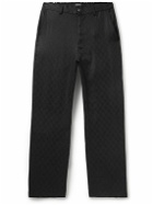Saturdays NYC - Dean Straight-Leg Lyocell and Linen-Blend Jacquard Trousers - Black