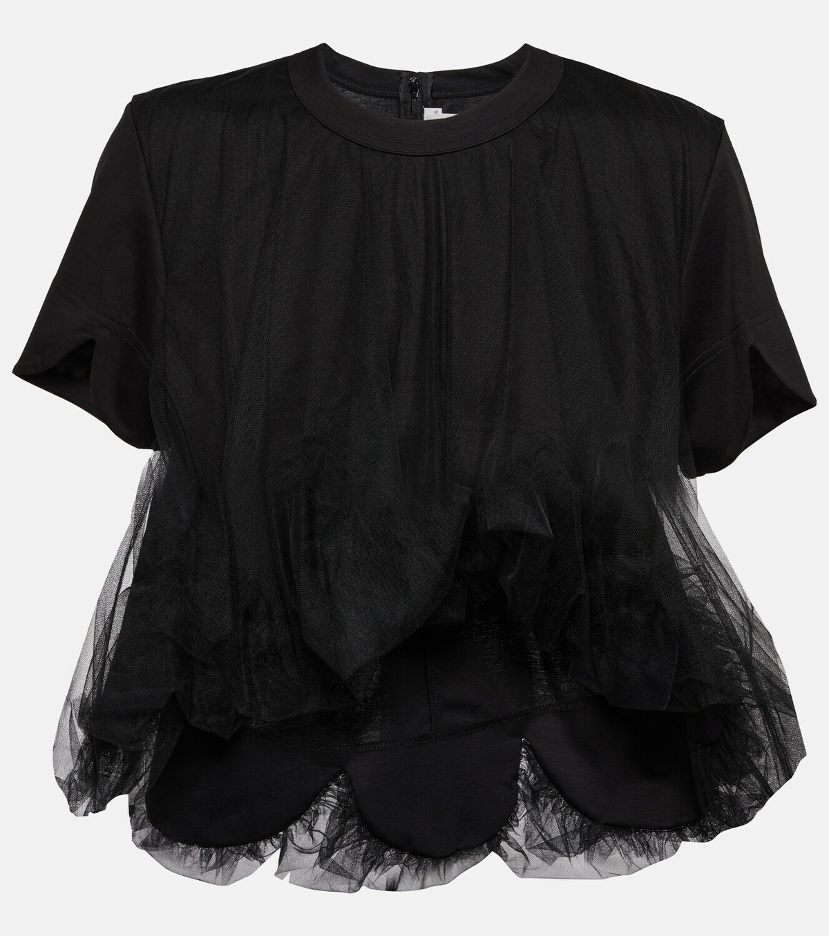 【最終値下げ】noir kei ninomiya トップス Noir Kei Ninomiya - Tulle-trimmed crop top Noir Kei Ninomiya