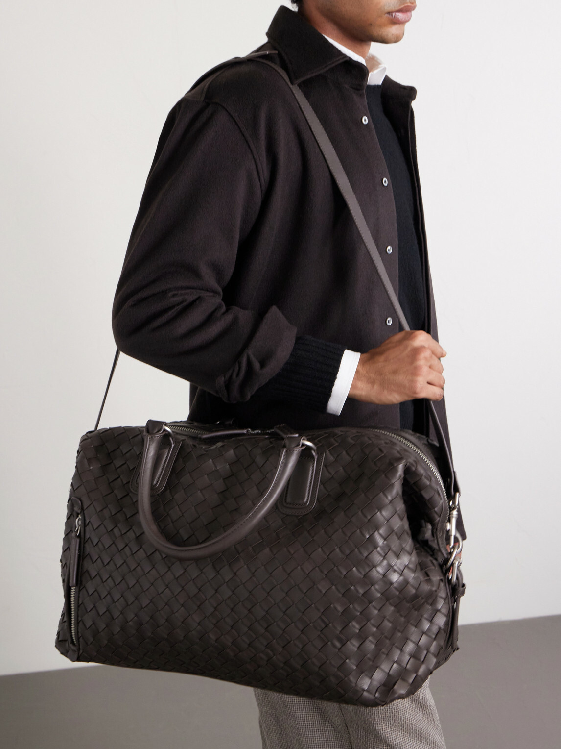 Officine Creative - Armor/019 Woven Leather Weekend Bag