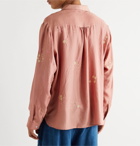 11.11/eleven eleven - Lovers Embellished Printed Silk Shirt - Pink