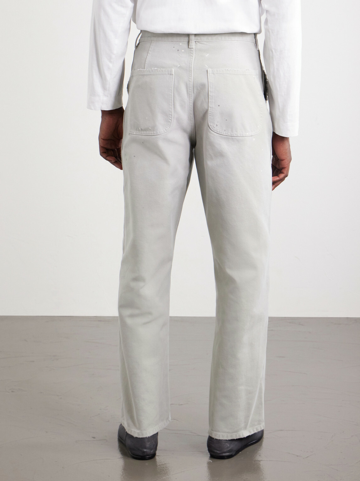Maison Margiela - Wide-Leg Paint-Splattered Cotton-Canvas Trousers - Gray