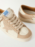 Golden Goose - Stardan Distressed Colour-Block Full-Grain Nubuck and Leather Sneakers - Neutrals