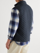 Faherty - Quilted Mélange Cotton-Blend Jersey Gilet - Blue