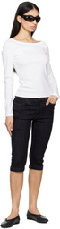 rag & bone Navy Flexi Kit Mid Rise Denim Capris