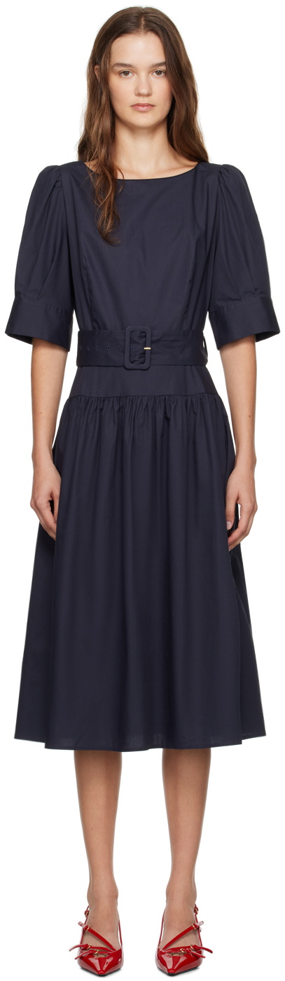 Caro Editions Navy Bjorg Midi Dress
