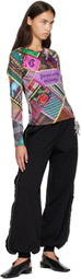 Chopova Lowena Multicolor 'Pretty' Beaded Jersey Top