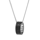 MM6 Maison Margiela Men's 6 Logo Ring Necklace in Black/Palladio Polished