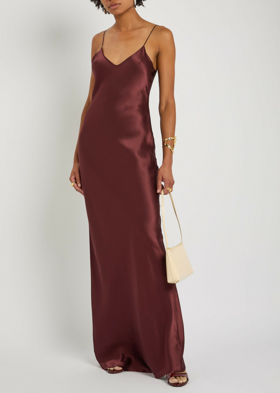 Nili Lotan Cami Silk Gown Red