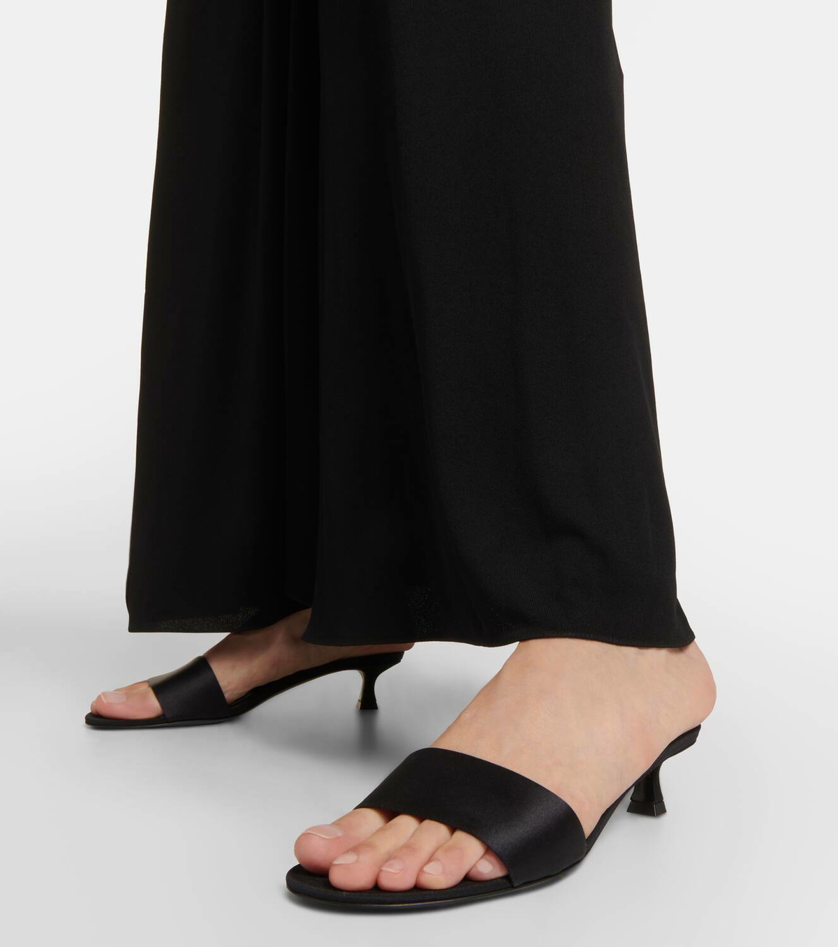 サンダル・ミュール The Row Combo satin slides Combo satin slides in blue - The Row | Mytheresa