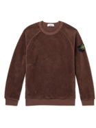 Stone Island - Logo-Appliquéd Cotton-Blend Fleece Sweatshirt - Brown