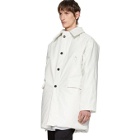 Kassl Editions White Above The Knee Oil Puffer Coat