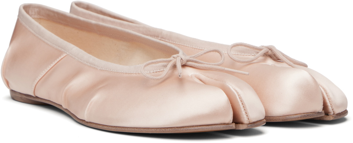 Maison Margiela Pink Tabi Satin Ballerina Flats