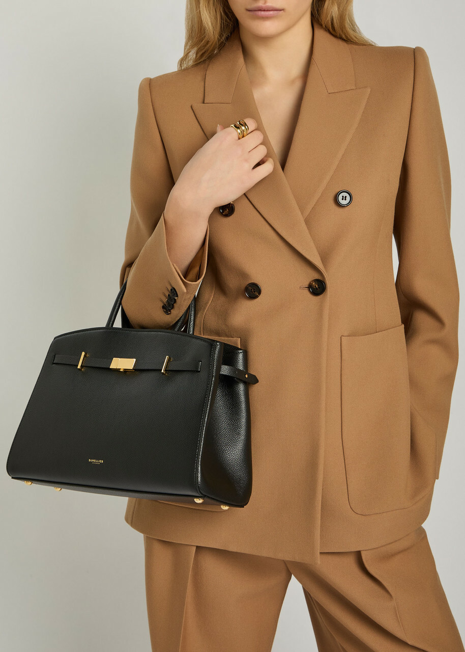 Demellier The Hudson Midi Grained Leather top Handle bag - Black - One Size